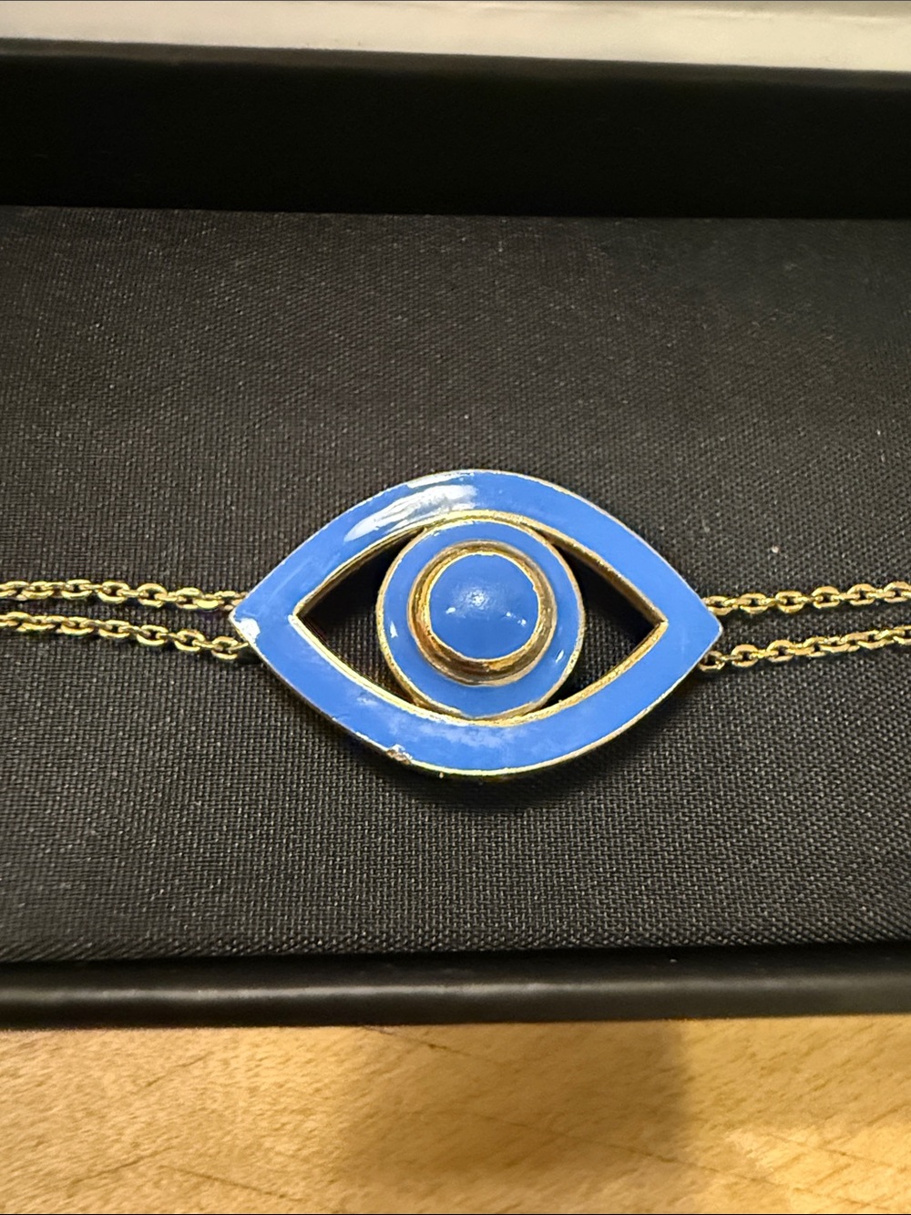 Cate & Chloe Gold Chain Bracelet with Blue Evil Eye Charm - Picture 4 of 4